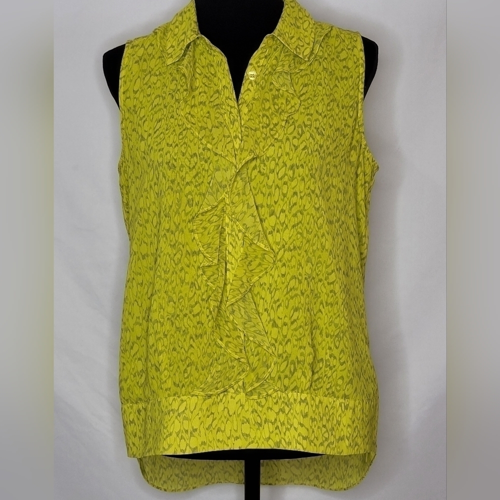 CAbi #3071 Reign Ruffle Sleeveless Blouse - Size S